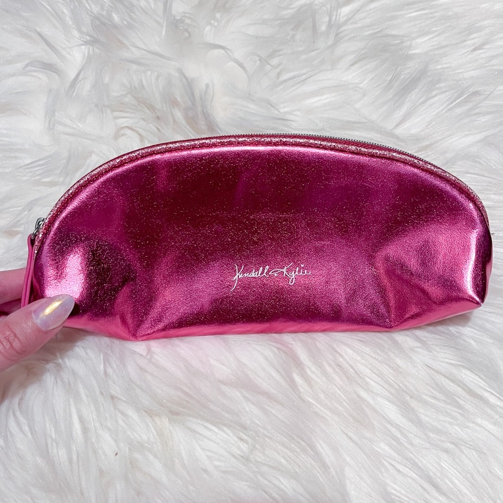 Kendall + Kylie Pink Metallic Cosmetic Bag